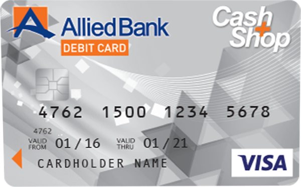 Allied Bank Cash+Shop Sapphire 200 Visa Debit Card